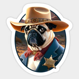 Sheriff Puggy Sticker